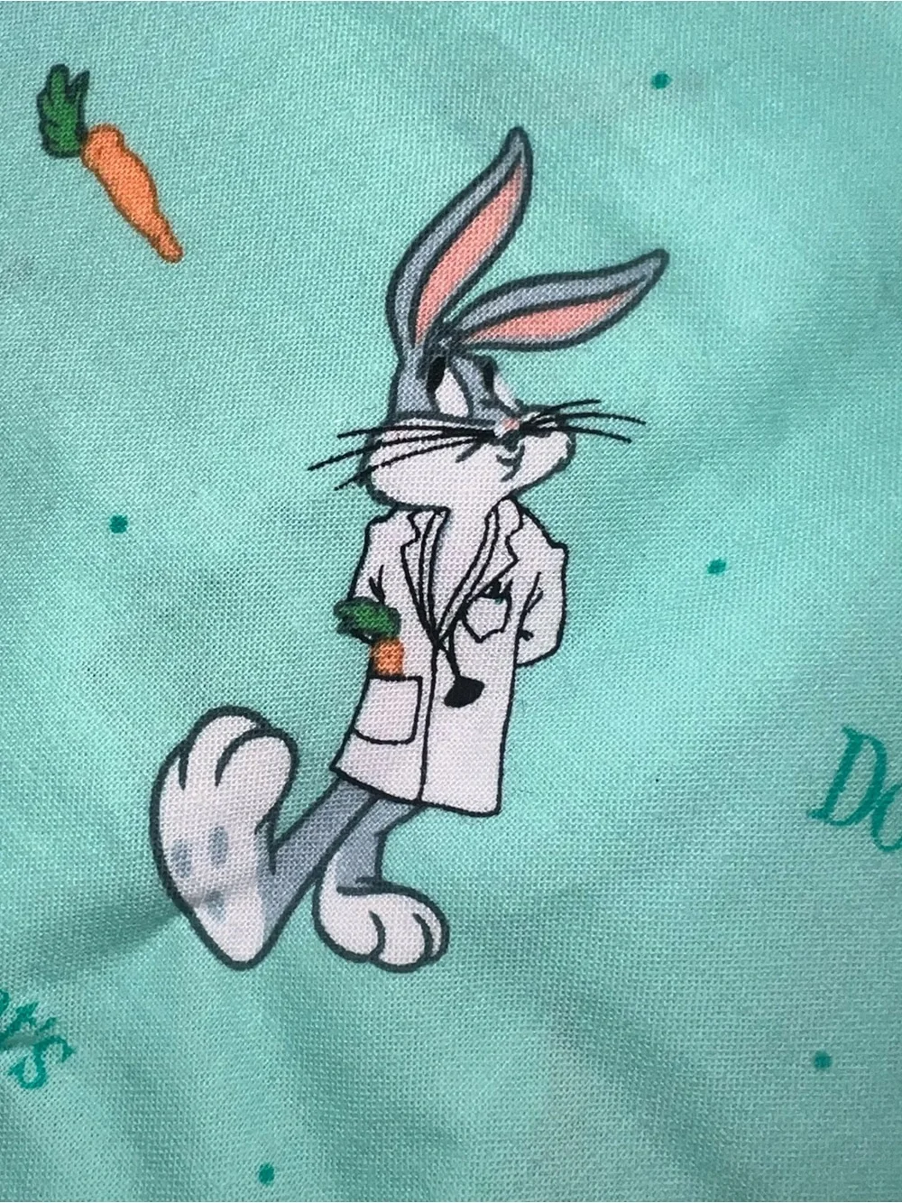 Handmade Bugs Bunny Mint Green Orange Single Pillowcase